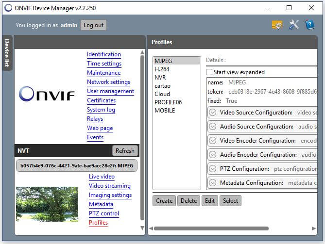 onvif device manager